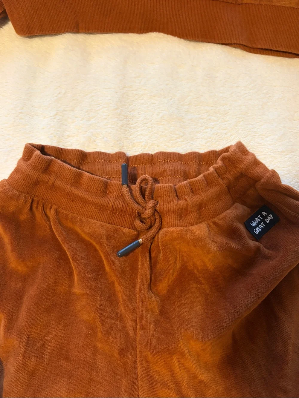 H&M Kids Rust Brown Velour Matching Sweatshirt & Joggers Set